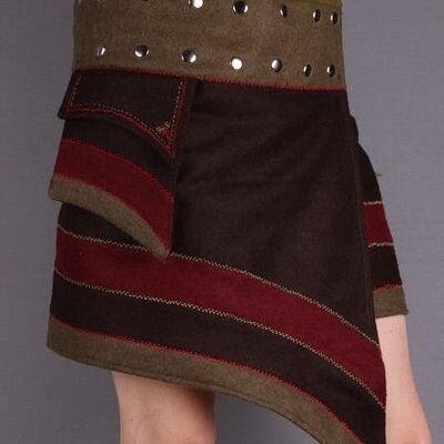 Asymmetrical felt skirt