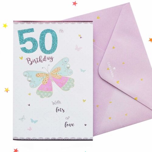 Sparkle Female 50th Birthday Card