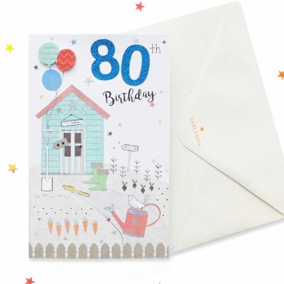 Biglietto di auguri per 80° compleanno maschile Sparkle