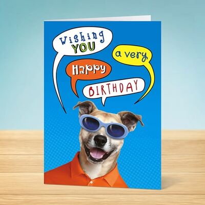 La tarjeta de cumpleaños Write Thoughts Cool Dog