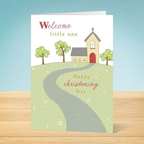 The Write Thoughts  Christening Card  Church Scene