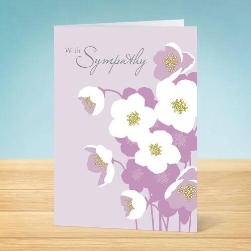 The Write Thoughts  Sympathy Card  Purple Flowers