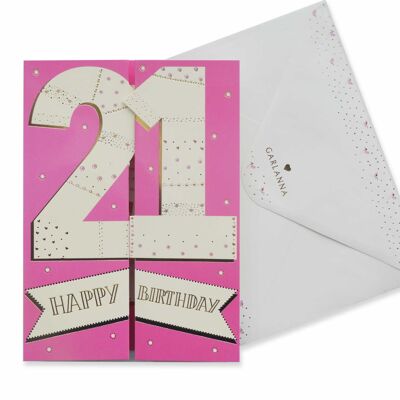Tarjeta de cumpleaños número 21 para mujer de otro año