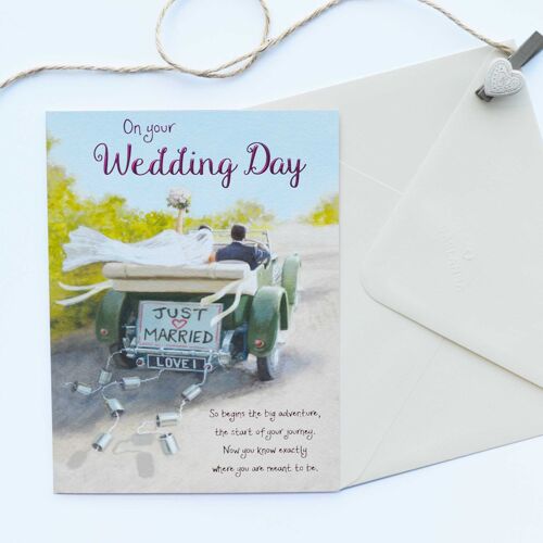 Words of Warmth Wedding Day Car Card