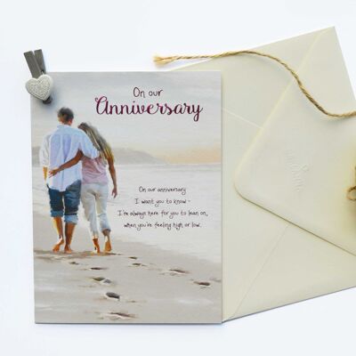 Words of Warmth Our Anniversary Card Beach Scene