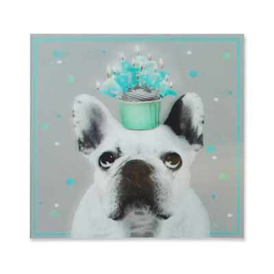 Une touche de couleur Cartes 3D Anniversaire Chien et Cupcake