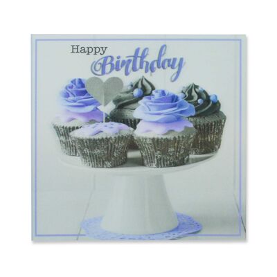 Une touche de couleur Cartes 3D Cupcakes d'anniversaire violets