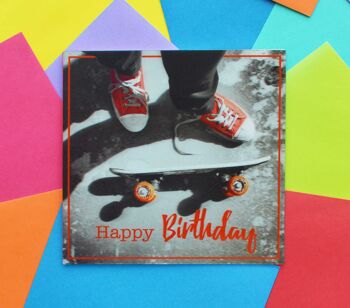 Une touche de couleur Cartes 3D Skateboard Joyeux anniversaire 5