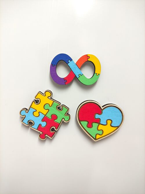 Autism Wooden Fridge Magnet, Neurodiversity Symbol, Autistic Pride, Autism Spectrum, Autism Awareness, Gift for Mom