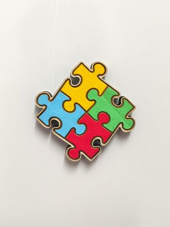 Aimant de réfrigérateur en bois autisme, symbole de la neurodiversité, fierté autistique, spectre de l'autisme, sensibilisation à l'autisme, cadeau pour maman 4