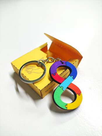 Porte-clés en bois sur l'autisme, porte-clés symbole de la neurodiversité, fierté autistique, spectre de l'autisme, sensibilisation à l'autisme, cadeau pour maman 2