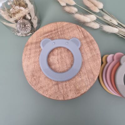 Silicone teething ring Bear - Gray blue