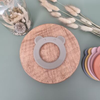 Silicone teething ring Bear - Sage