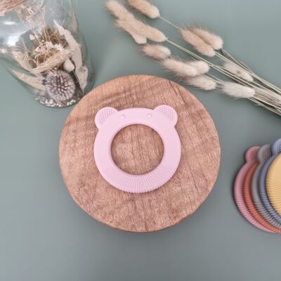 Silicone Teether Bear - Soft Pink