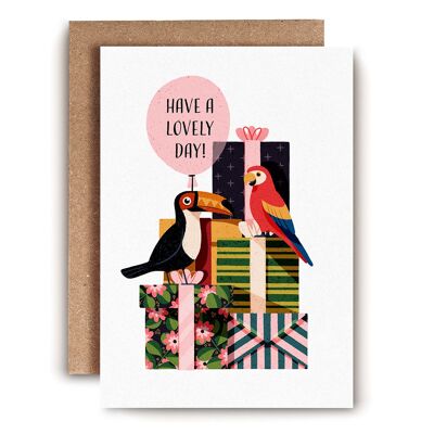Birds & Presents Birthday Card