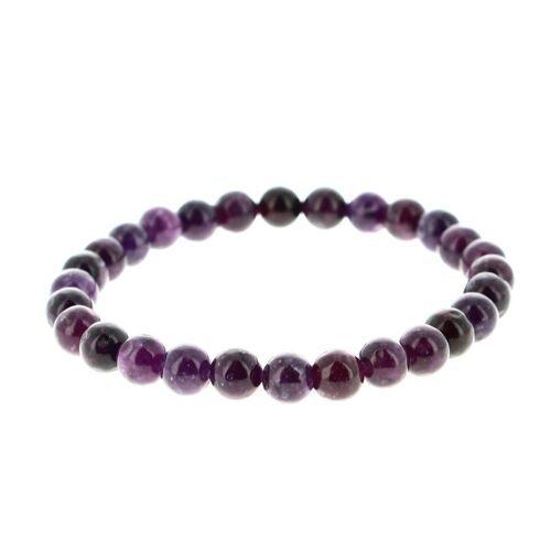 Bracelet Lépidolite Foncée Billes 6 mm