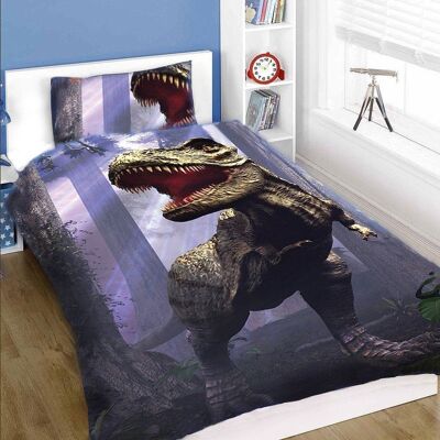 WSH - 'The Land Of T-Rex' Single Bed Duvet Set / Dinosaurs / Jurrassic