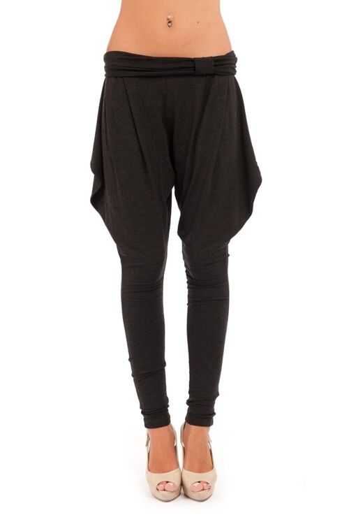 Black Jersey Harem Style Pants with Pockets