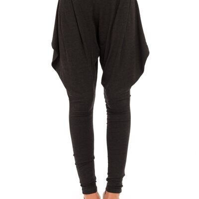 Black Jersey Harem Style Pants with Pockets