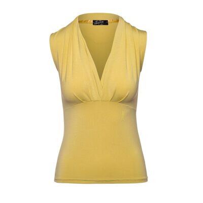 Dark Yellow Wrap Top in Micromodal