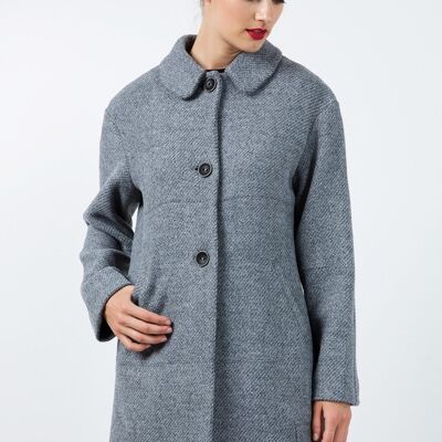 Manteau gris surdimensionné à épaules tombantes