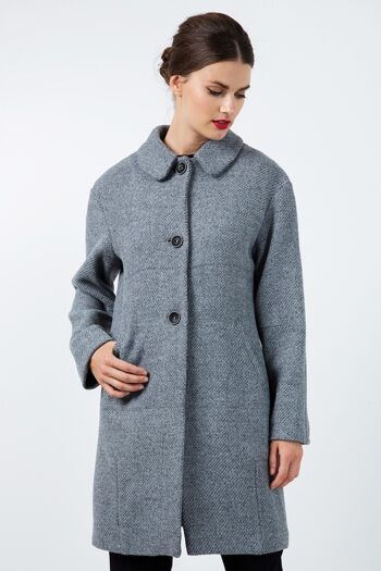 Manteau gris surdimensionné à épaules tombantes 1