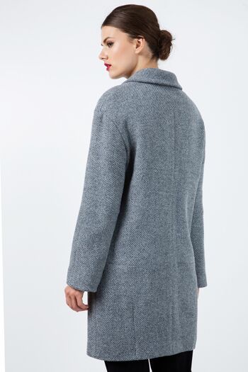 Manteau gris surdimensionné à épaules tombantes 3