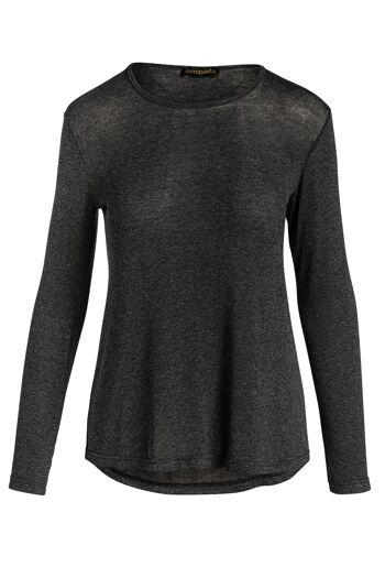 Top en maille fine gris foncé 1