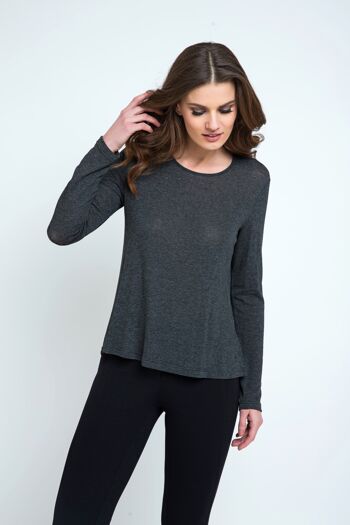 Top en maille fine gris foncé 2