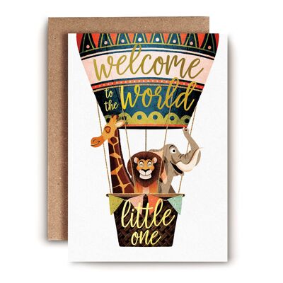 Hot Air Balloon New Baby Card