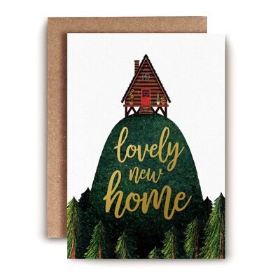 Cabin on Hill New Home Card