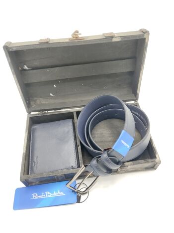 Coffret cadeau portefeuille en cuir + ceinture en cuir, pour homme, marque Renato Balestra, art. DK355-35.425 11