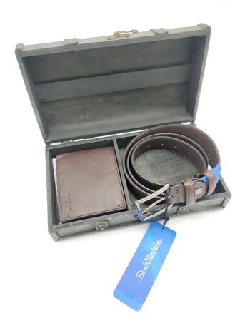 Coffret cadeau portefeuille en cuir + ceinture en cuir, pour homme, marque Renato Balestra, art. DK355-35.425 12