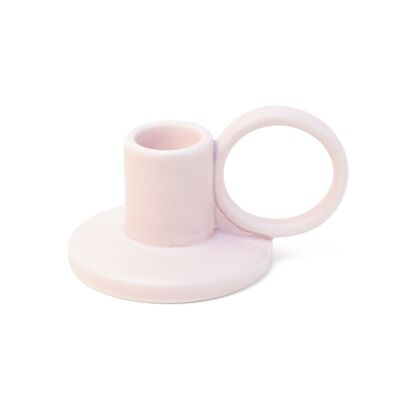 PINK HOOP CERAMIC CANDLE HOLDER HF