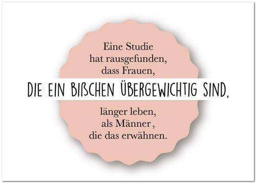 Postkarte "Übergewichtig"