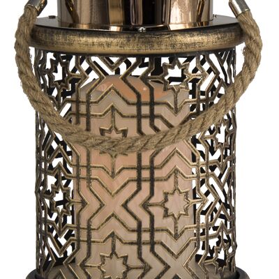 Metal lantern incl. LED candle large, gold