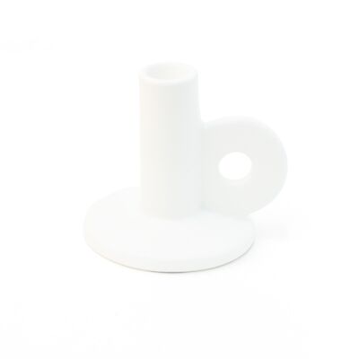 VINTAGE WHITE CERAMIC CANDLE HOLDER HF