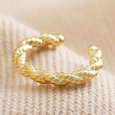 Ear cuff con corda intrecciata in oro