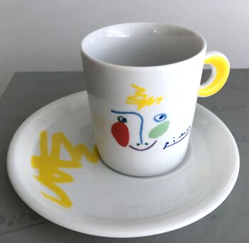Set de 4 mugs colorés "Picasso visage". 2