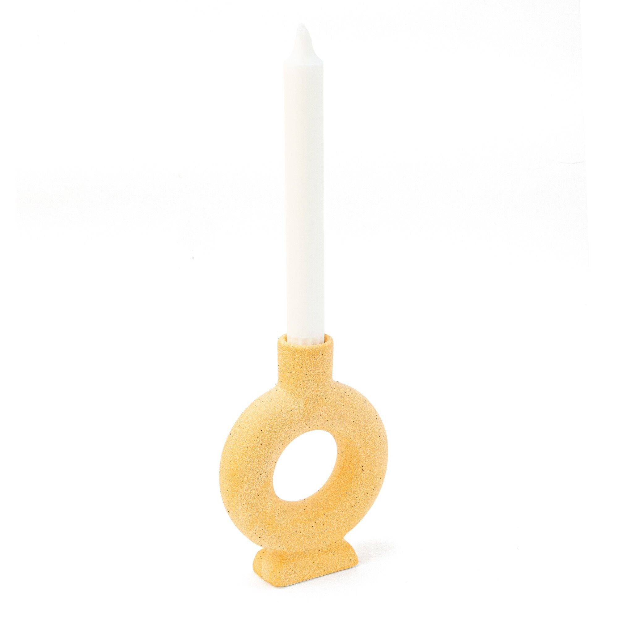 ORANGE OVAL CERAMIC CANDLE HOLDER HF