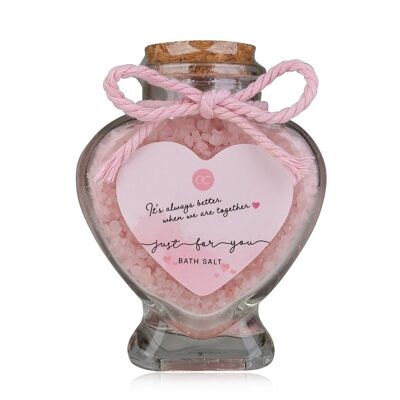 Bath salt JUST FOR YOU in glass, 190g, fragrance: Rosebud