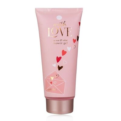 Shower gel WITH LOVE in tube, 200ml, fragrance: tea rose