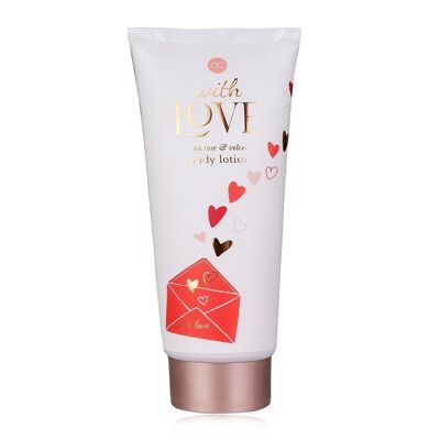 Body lotion WITH LOVE in tube, 200ml, fragrance: Tea Ros