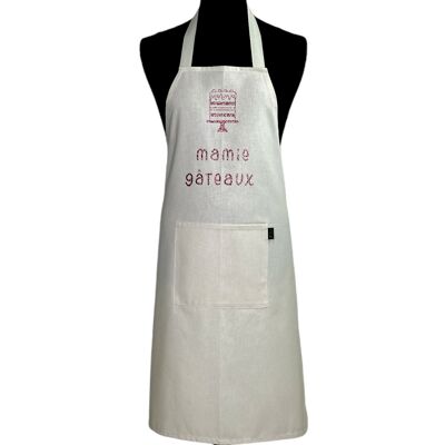 Apron, "Grandma cakes" plain ecru