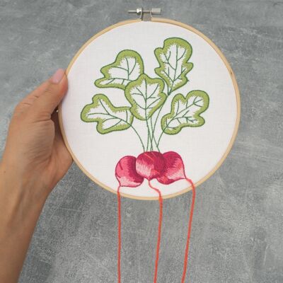Raddish Embroidery DIY Wall Hanging Kit, 17,8 cm Ø