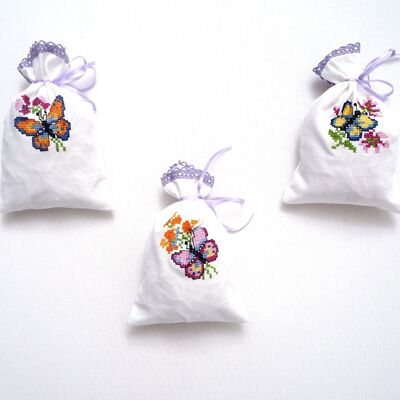 Butterfly Cross Stitch DIY Fragrance Bags Kit, 15 x 20 cm