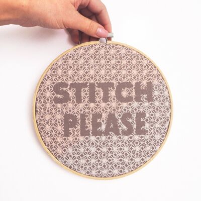 Stitch Please' Embroidery DIY Wall Hanging Kit, 17,8 cm Ø