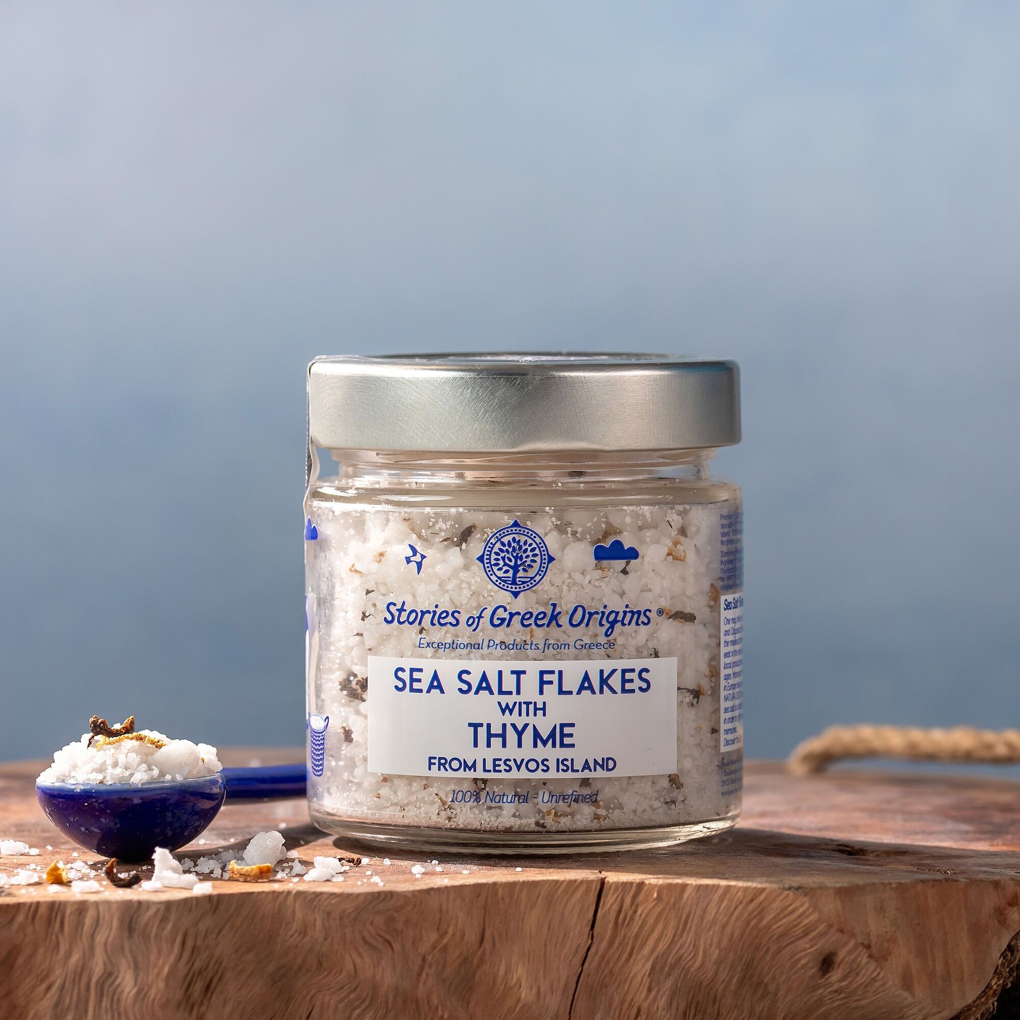 Stories of Greek Origins Sea Salt with Thyme from Lesvos island 220g