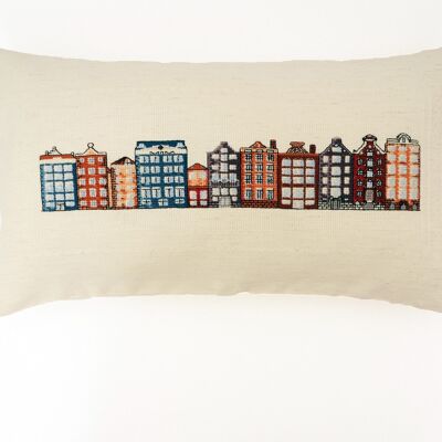 Amsterdam Cross Stitch DIY Pillowcase Kit, 26 x 48 cm