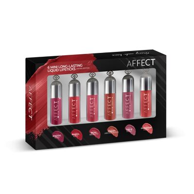 6 mini long lasting liquid lipsticks set